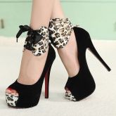 Sapato Peep Toe Leopardo 2 em 1 - Importado