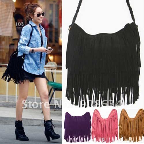 Bolsa Tassels Hobo Clutch com babados