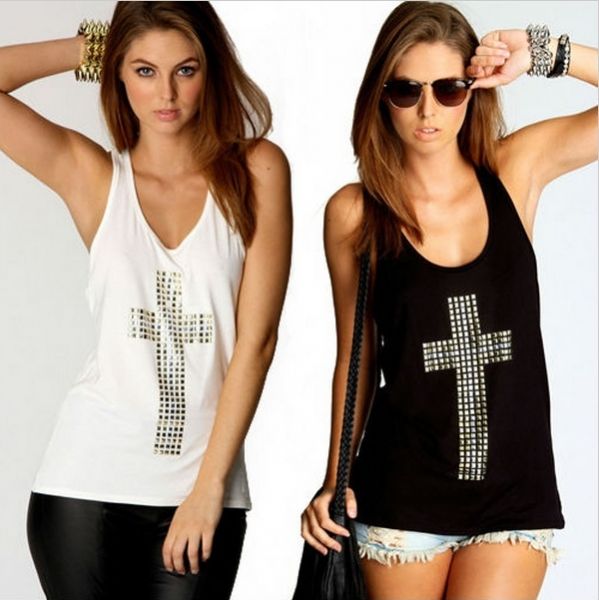 Blusa regata com rebite - Cruz