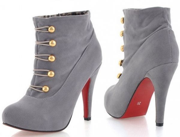 Botas De Camurça Salto Alto Ankle Boots