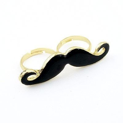 Anel duplo Moustache Bigode